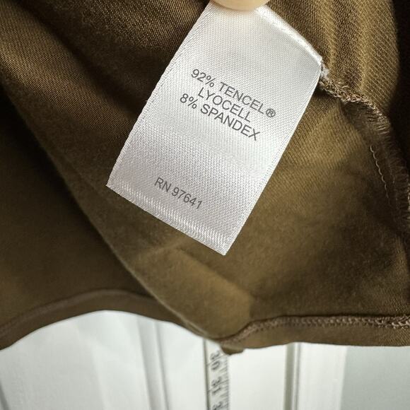 J. Jill Size XL Back Button Soft Long Sleeve Chocolate Brown Tencel Tunic Top - Picture 5 of 8
